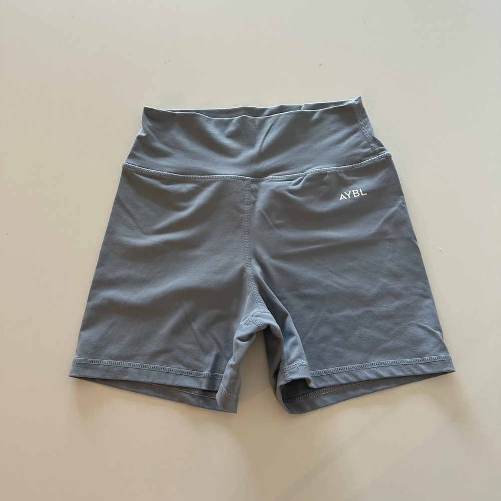 AYBL Core Shorts Gym Lifting Grey High Rise Waisted M - Picture 2 of 6